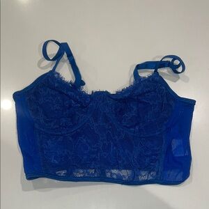 SHEIN Cobalt Blue Lace Crop Top